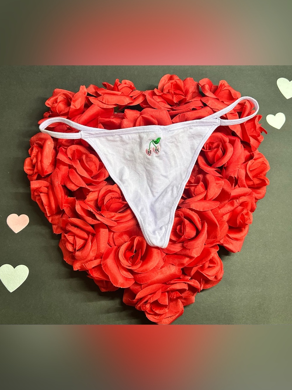 Victoria's Secret Lavender Thong with Cherry Embroidery